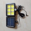 Miniatyrbilde 2 av 5: 120LED COB 3 moduser solcelledrevet sensor vegglampe fjernkontroll utendørs vanntett hage gårdsplass oppkjørselslampe