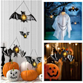 Pikkukuva 5 / 5: Halloween-lepakko riipus ulkovalaistus LED-lyhty, simuloitu lepakko liekiton valo, hartsi riippuva lamppu juhlan koristeluun (Väri: 1 kpl)