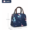 Miniatyrbillede 2 af 5: Navy Flamingo Cool Bento Taske Bento Taske Bærbar Isoleret Frokostpose Cool Frokostpose Picnic Tote Taske Isoleret Pungpose Vandtæt Lærred Damer, Sol