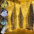 Miniatyrbilde 1 av 4: LED gardinlys USB fjernkontroll julelysstreng 2 meter 3 meter 200 lys varm farge