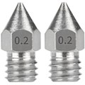 Miniatyrbilde 1 av 5: 2 stk 0,2 mm 3D-skriver MK8 ekstruder messingdyseutskrifter for MK8