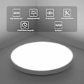 Miniatyrbillede 2 af 5: 30W Rund LED Loftlampe, IP54 Vandtæt Loftlampe, 6500K Moderne Loftlampe til Badeværelse, Soveværelse, Stue, Køkken, Gang, Balkon