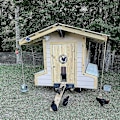 Miniatyrbild 2 av 3: Automatisk Hönshusdörr-Kit, Batteridriven Automatisk Hönshusdörr med Timer och Ljussensor, Hönshustillbehör