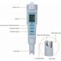 Miniatyrbild 5 av 5: 4 i 1 Vattenkvalitetstestare Ph / Ec / Tds / Temperatur Ip55 Mätare Automatisk Avstängning Vattentät Bakgrundsbelyst Display Testare Vit Ph-686