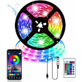Miniatyrbild 1 av 5: 5m USB LED-remsa för sovrumsdekoration 5050 RGB Bluetooth-lampa med appkontroll Självhäftande tejp för sovrum, hem, kök