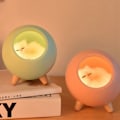 Miniatyrbillede 3 af 5: Led Natlampe USB Dæmpbar Natlampe Bionisk Kat Atmosfære Lampe Seng Med Sove Lys Børn Baby Gave Ny Hvid
