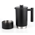 Miniatyrbillede 5 af 5: 1200ml Dobbeltlags Kaffemaskine i Rustfrit Stål Fransk Presse med Timeglas og Termometer Kaffe & Te Brygningskande - A