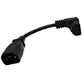 Pikkukuva 2 / 5: 2 kpl 18 cm IEC 320 90 asteen C13 3-napainen naar C14 uros PDU virtajohdon jatkojohto