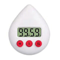 Miniatyrbilde 1 av 5: Vanntett digital baderomsklokke dusjklokke timer temperatur fuktighet visuell nedtelling veggklokke hvit