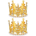 Miniatyrbillede 1 af 5: 2 stk. Mini Krone Kage Topper Perle Rhinestone Dronning Prinsesse Tiara Krone til Bryllup Fødselsdagsfest Kage Dekorationer