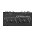 Miniatyrbild 3 av 5: CX600 Mini 6-kanals stereo passiv mixer, bärbar RCA-ljudmixer, 6 in 2 ut stereodistributör, volymkontroll