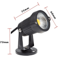 Miniatyrbilde 3 av 5: Sett med 4 COB LED-spotlys 5W 220V Justerbare hagespotlys Utendørs belysning Hage Terrasse (Varmt hvitt)