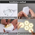 Miniatyrbillede 5 af 5: Skab Lampe 9stk Skab Belysning DIY Væglampe Hexagonal Samling Touch Lampe LED Touch Sensitiv Trådløs Fjernbetjening Nattelys Dæmpbar Ba