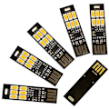 Miniatyrbillede 1 af 5: 5 stk. USB-nøgleringslys Ultralet 6 Mini USB-lys med Smart Touch-elektrodelysstyrke til bærbar computer (hvid)