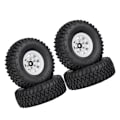 Miniatyrbilde 3 av 5: 4 stk 1,55 metallfelger med beadlock og dekksett for 1/10 RC Crawler Car Axial Jr D90 CC01 LC70, 1 hvit