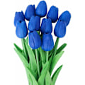 Miniatyrbillede 1 af 5: Kunstig Tulipan Blomst Falsk Blomst Latex Materiale Ægte Berøring Bryllup Soveværelse Familie Hotel Fest Indendørs Studieværelse DIY Dekoration (Kongeblå, 10 stk)