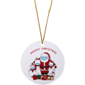 Miniatyrbild 2 av 5: 2 st runda julgransprydnader dubbelsidig tryckning keramisk tomte semesterdekorationer