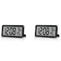 Miniatyrbillede 1 af 5: 2X Digitalt Alarmur, Bordur, Batteridrevet LCD Elektronisk Ur Dekorationer til Soveværelse Køkken Kontor - Sort