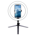 Pikkukuva 3 / 5: Himmennettävä LED-rengasvalo jalustalla, USB-työpöydän puhelinteline, selfie-rengasvalolamppu YouTube-meikkiin