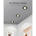 Miniatyrbillede 5 af 5: LED Nedfældet Dæmpbar Sort, 10x 5.5W Nedfældet Spot Justerbar 60°, Nedfældet Belysning 220V 4000K Neutral Hvid 600LM, Ekstra Flad Loft Spot 30mm f