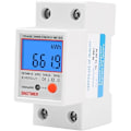 Miniatyrbild 2 av 5: Multifunktionell enfasig elektronisk mätare Bakgrundsbelyst LCD-display DIN 5-skena 80A 230V Mått: 7.83.56.5cm