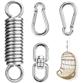 Miniatyrbild 1 av 5: Upphängningsfjäder, Takkrok Stålfjäder Hängmatta Hängset med 2 Karabiner & 360 Svingbar krok, Fjäderhängande Stol Svingkrok för Strandväska
