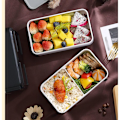 Miniatyrbillede 3 af 5: 2-lags Børne Bento Lunchboks Student Arbejder Kontor Dobbeltlags Mikrobølgeovn Madvarmer Opbevaringsbeholder-B