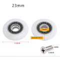 Miniatyrbillede 2 af 4: Udskiftningsruller til brusedør, sæt af 1 med skruer, 23 mm diameter, stjerneformet.