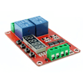 Miniatyrbild 3 av 5: 2-vägs elektromagnetisk relämodul 5V fördröjning/självspärrning/cykel/timing PLC-kontrolltidsrelämodul