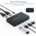 Miniatyrbild 2 av 5: USB KVM-switch USB KVM-switch USB 3.0 för mus, skrivare, Mi Box 2Pc delning av port 4 st USB-hubbenhet