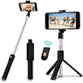 Miniatyrbillede 1 af 5: Bluetooth Selfie Stick, 3 i 1 Selfie Stick Stativ Udvidbar Bluetooth Selfie Stick Teleskopisk Justerbar Monopod med Aftagelig Fjernbetjening &