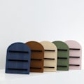 Miniatyrbillede 2 af 5: Kreativ Morandi Farve Dessert Display Stativ Skrivebords Kosmetik Opbevaringsstativ (Gul Beige)