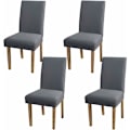 Miniatyrbild 1 av 5: 4-pack Stretchbara Avtagbara Tvättade Matstolsöverdrag/Heminredning Matstolsöverdrag (Grå)
