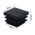 Miniatyrbilde 3 av 5: 40 stk firkantede endehetter for møbler Plast firkantede rørplugger 20mm x 20mm Rørplugger Antisklimatte Svart Rektangulær endehette Rørdeksel Sett inn P