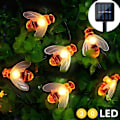 Miniatyrbild 2 av 4: Bi-ljusslingor, 6,5 m Solcellsdrivna 30 LED Utomhusbelysning, Vattentäta Fe-ljusslingor, Humlebi-formad Dekorativ Belysning för Utomhus, Bröllop, Landskap