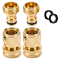 Miniatyrbillede 1 af 5: Have Connector til haveslange: Slangekoblinger frigiver slangekobling, 3/4 tommer han-slangekoblinger 2 sæt