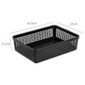 Miniatyrbillede 2 af 5: Plastik Opbevaringskurve/Organiseringskurv 34 x 25 x 9,2 cm Sæt af 6 (Hvid, Sort, Grå) (Sort)