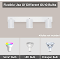 Miniatyrbilde 4 av 5: Takspot GU10, Taklampe 3 Spots Hvit, Justerbar Spottaklampe, Moderne Taklampe, Innendørs LED Taklampe for