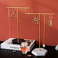 Miniatyrbild 4 av 5: 2X T-Bar Halsbandshållare Display Stativ Metallpläterad Bord Organizer Tower för Visning Hängande B