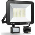 Miniatyrbild 1 av 5: Utsläppsförsäljning 50W LED-strålkastare för utomhusbruk med rörelsesensor, IP67 vattentät LED-strålkastare med sensor, 5000LM 7000K kallvitt utomhusbelysning, O