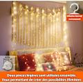 Miniatyrbilde 5 av 5: 100LED Lysgardin Varmt Hvit Lysgardin 3mx1m 8 USB Lysmoduser Fjernkontroll Lysgardin med Timer for Jul, Bryllup, Fødselsdag