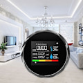 Miniatyrbillede 4 af 5: Gasdetektor CO2-måler Multifunktionel husholdningsluftkvalitetsmonitor Temperaturfugtighedstester LCD-display (hvid)