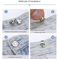 Miniatyrbillede 3 af 4: 4 knapper til at stramme buksens talje, 17 mm knapper til at stramme bukser, DIY jeans knapper, til at reducere buksens talje.