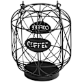 Miniatyrbilde 1 av 5: Kaffe Kapsel Oppbevaringskurv Koppholder Krus Kaffe Pod Holder Oppbevaringsarrangør for Benkeplate Kaffe Bar Svart