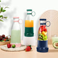 Miniatyrbilde 4 av 5: Oppladbar Blender Fruktjuicer Blender 6 Blad Bærbar Elektrisk Juicer Maker Frukt Blender Fruktekstraktorer-Grønn