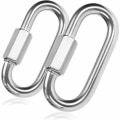 Miniatyrbillede 1 af 5: 2x skrueforbindelse - nødkædeled 10 mm - karabinhage med skrue lås - karabinhage materiale - forbindelseselement - rustfrit stål 304 (2 stk. - 10 x