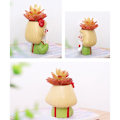 Miniatyrbillede 4 af 5: Sød pige dyr harpiks pot sukkulent kaktus planter skrivebord mini have ornament (stil D)