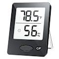 Miniatyrbillede 1 af 5: Indendørs termometer hygrometer, digitalt termometer med stort LCD-display, fugtighedsmåler til hjemmet kontor sort