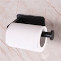 Miniatyrbillede 4 af 5: Selvklæbende Toiletpapirholder Køkken Badeværelse Klæbende Rulleholder Ingen Boring Hul til Badeværelse Stik på Væggen Børstet Rustfrit Stål - Sort