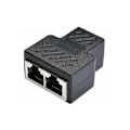 Miniatyrbillede 4 af 5: Rj45 Splitter Adapter 1 til 2 Port Hun til Hun Internet Forlængernetværkskonnektorer Understøtter Cat5 Cat5e Cat6 Cat6e Cat7 Ethernet-kabel, Sort